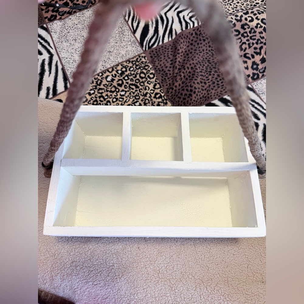White and Cream Wooden Organizer